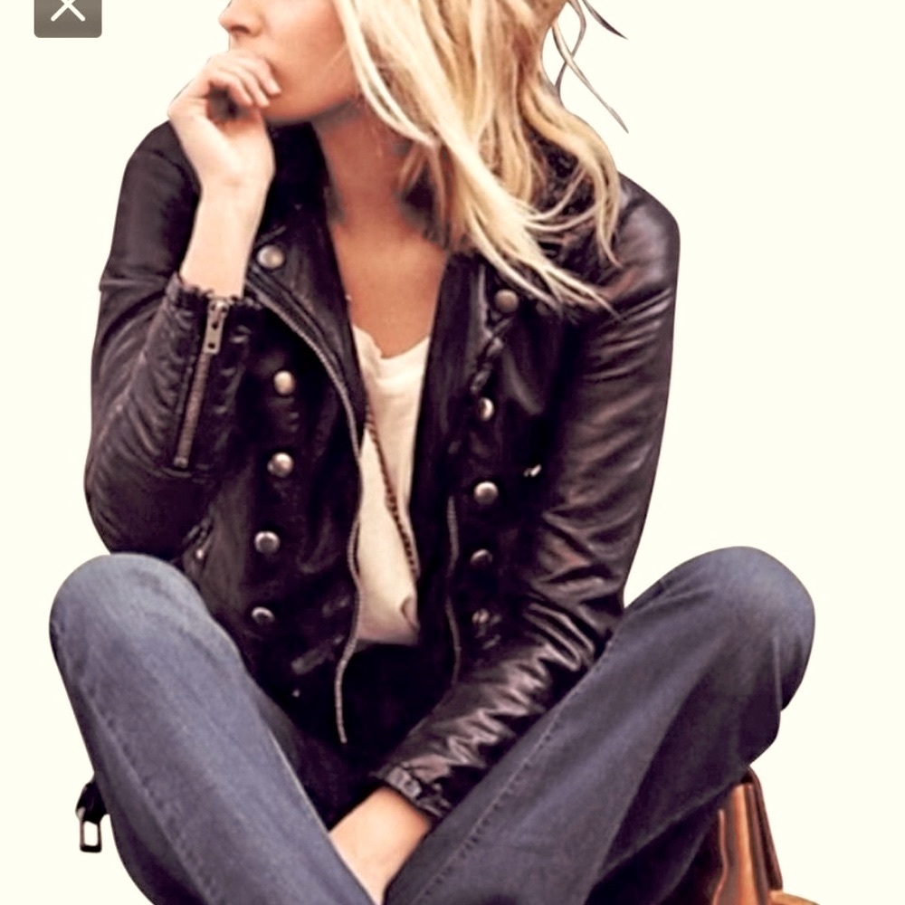 Free People Leather Motorcycle/Bomber Jacket NWOT